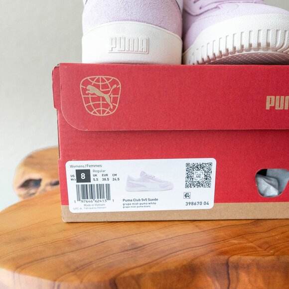 NIB Puma Club 5v5 Size 8 Grape Mist Suede Style# 398670-04 Athletic Shoes - Picture 2 of 11
